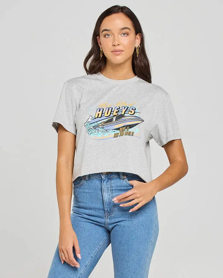 The Mad Hueys Drive It Like You Stole It Womens Crop Tee 1