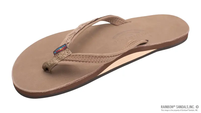The Madison – Single Layer Arch Support With A Braid On A 1/2" Narrow Rolled Strap Dark Brown 1