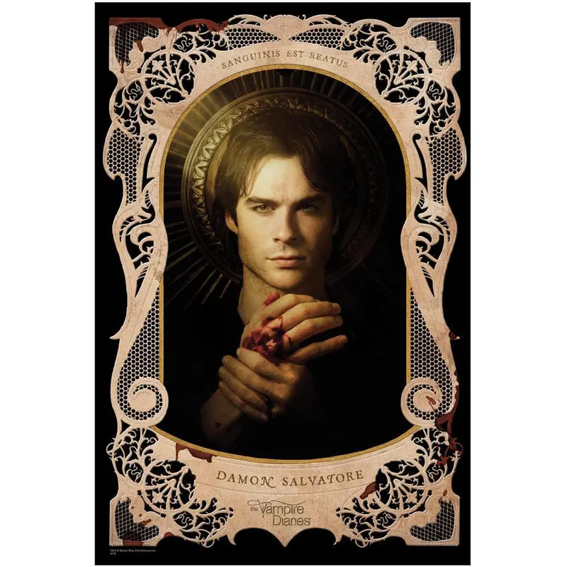The Vampire Diaries Damon Holy Card Poster 1