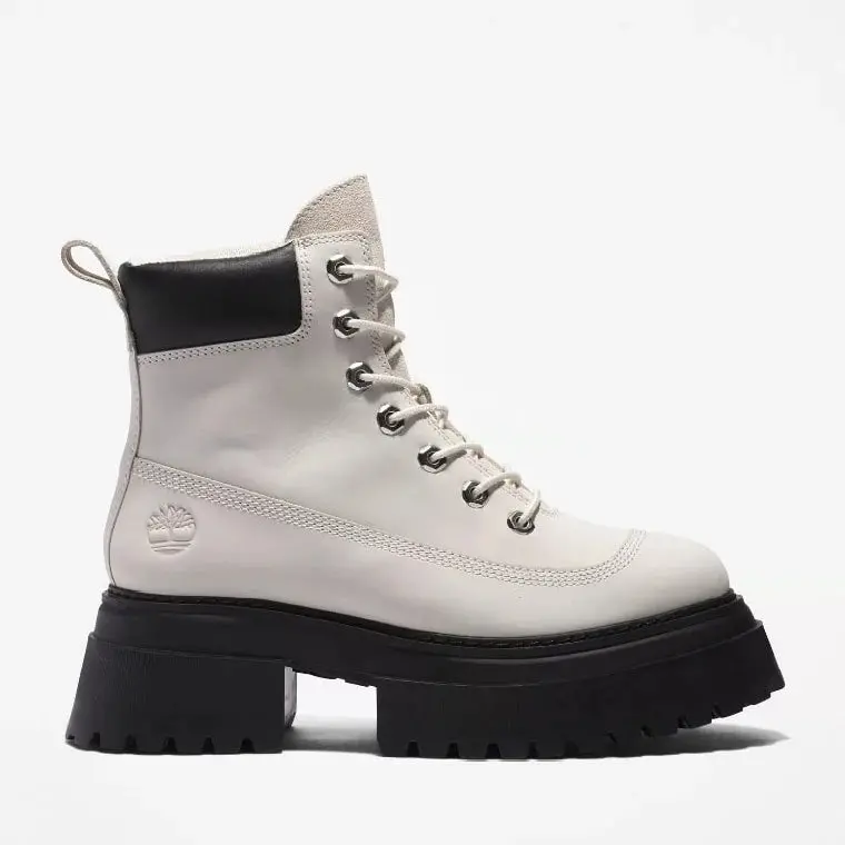 Timberland Womens Sky 6 Inch Lace Up Boots White Nubuck 1