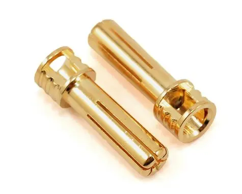 Tq Wire 5Mm "Flat Top" Male Bullet Connector (Gold) (2) - Tq2508 1