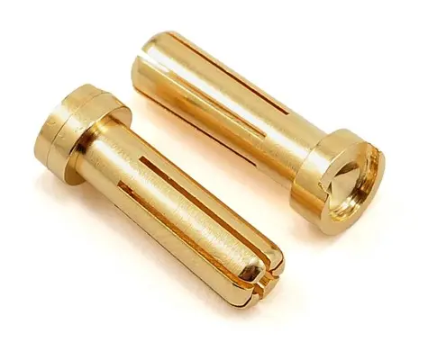 Tq Wire 5Mm "Low Profile" Male Bullet Connector (Gold) (2) - Tq2507 1