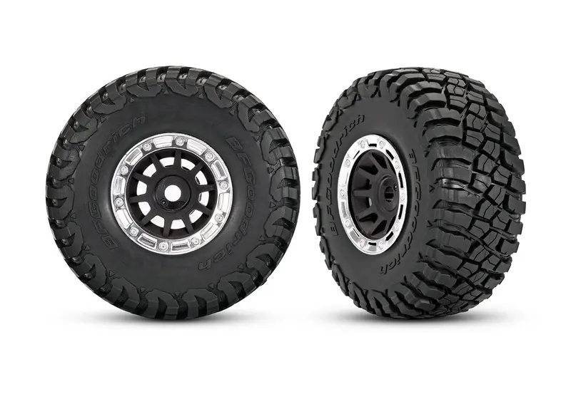 Traxxas: 1.4" Black & Chrome Wheels W/ Bfg Mud-Terrain Tires (2Pcs) 1