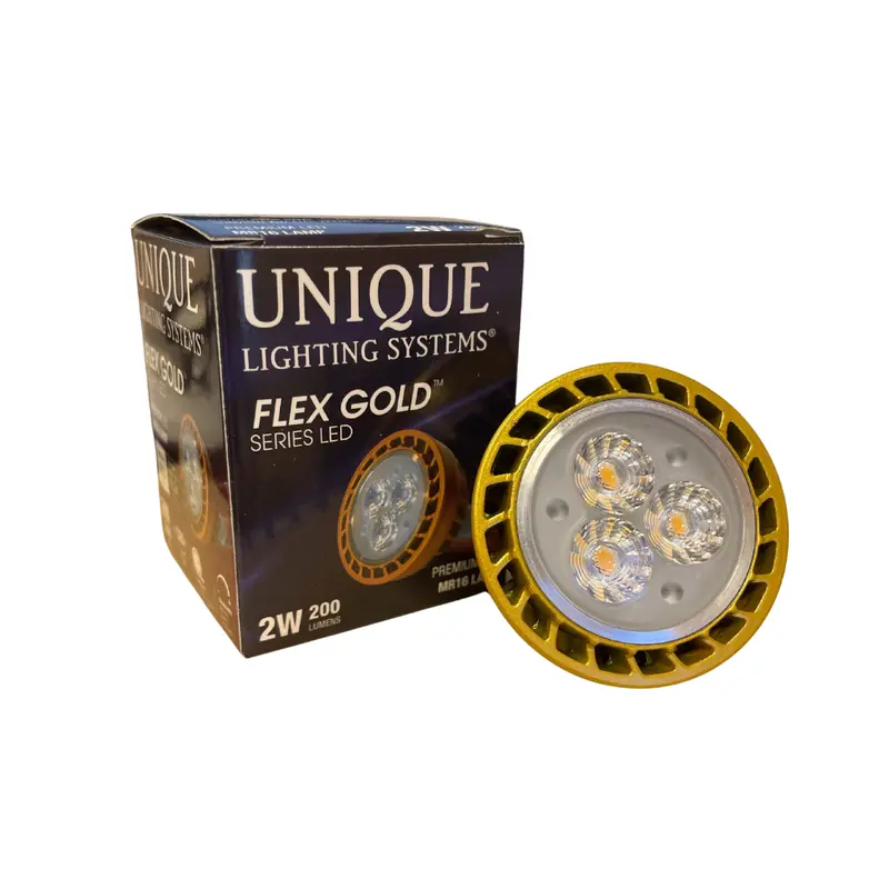 Unique - Mr16 Flex Gold Led Bulb (2 Watt, 2700K, 60 Degree) 1