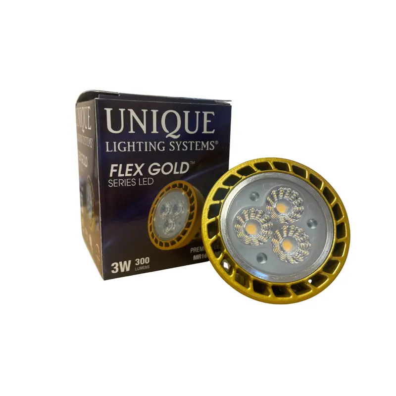 Unique - Mr16 Flex Gold Led Bulb (3 Watt, 2700K, 45 Degree) 1