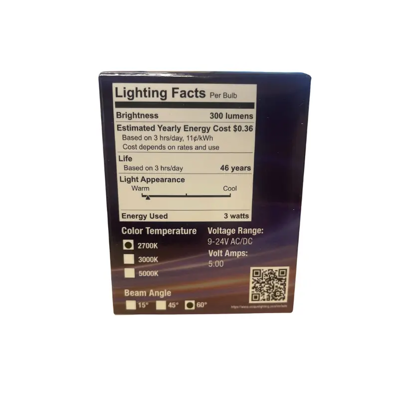Unique - Mr16 Flex Gold Led Bulb (3 Watt, 2700K, 60 Degree) 2