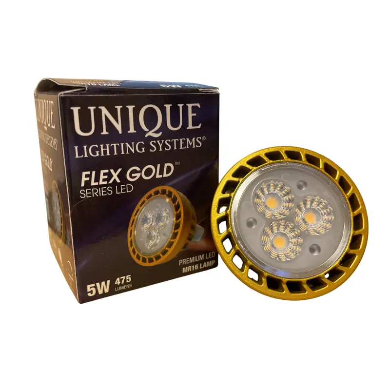 Unique - Mr16 Flex Gold Led Bulb (5 Watt, 2700K, 60 Degree) 1