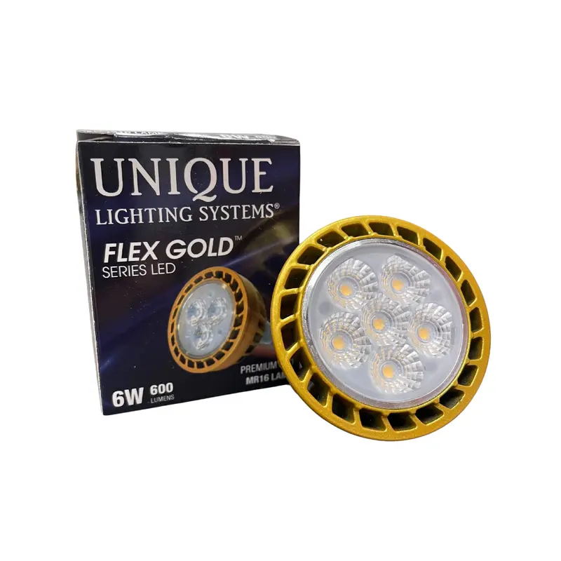 Unique - Mr16 Flex Gold Led Bulb (6 Watt, 3000K, 60 Degree) 1