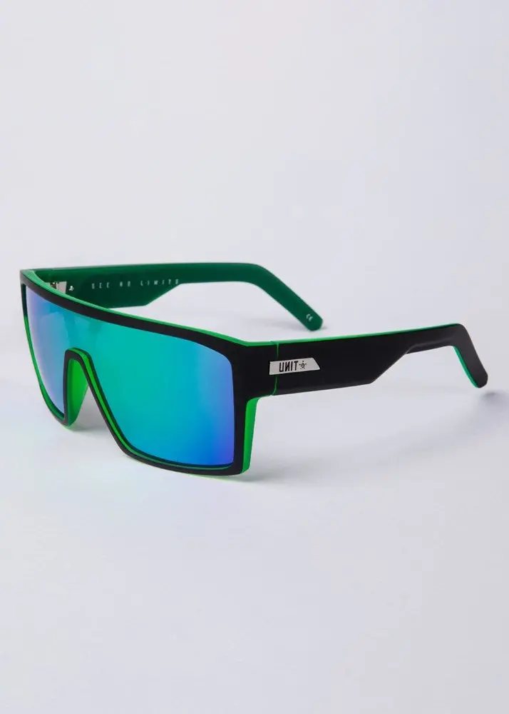 Unit Command Polarised Sunglasses - Matte Black / Green 1
