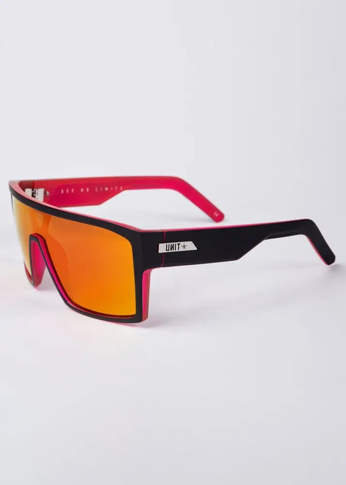 Unit Command Polarised Sunglasses - Matte Black / Neon Pink 1