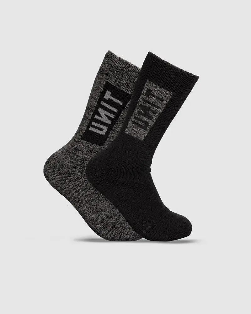 Unit Extra Thick Bamboo Crew Socks 2 Pack 1