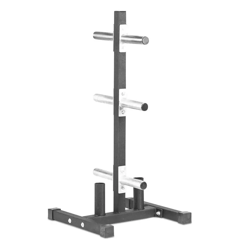 Vertical 6 Peg Olympic Plate Storage With 2 Bar Holders 1