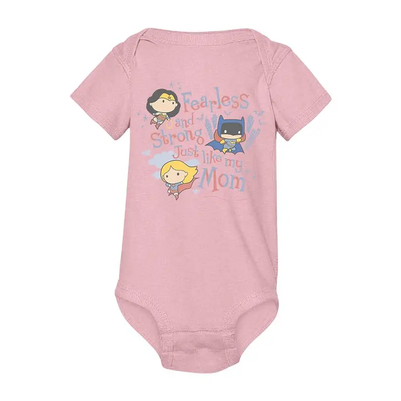 Wonder Woman, Batgirl + Supergirl Chibi Character Infant Snapsuit 1
