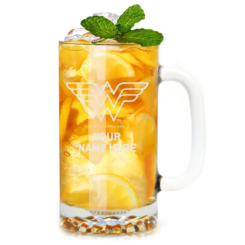 Wonder Woman Personalized Glass With Handle, 16 Ounces 1