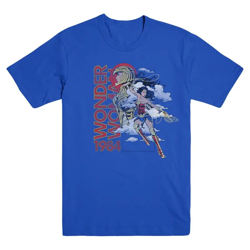 Wonder Woman Retro Sky Adult Blue T-Shirt From Wonder Woman 1984 1