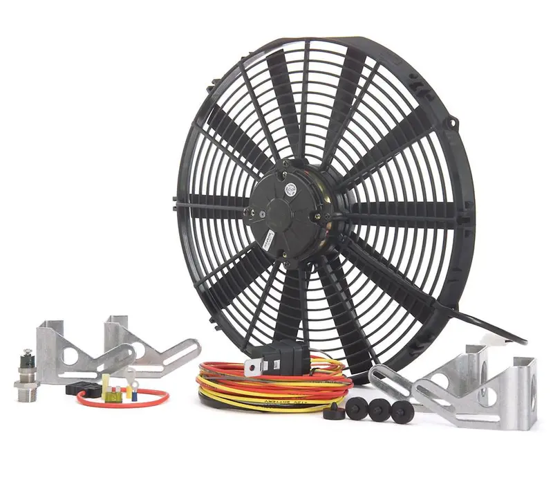 Be Cool 16-Inch High-Torque Puller Fan Module – Euro-Style Black Radiator Fan Assembly 1