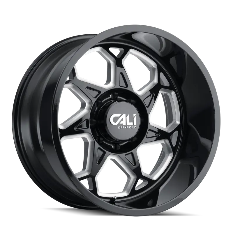 Cali Off-Road 9111-2936Bm Sevenfold (9111) Gloss Black/Milled Spokes 20X9 6-135 0Mm 87.1Mm 1