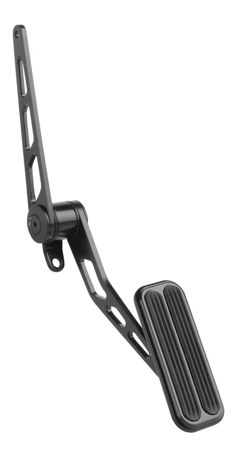 Lokar Black Steel Spring-Loaded Throttle Pedal With Rubber Tread 1