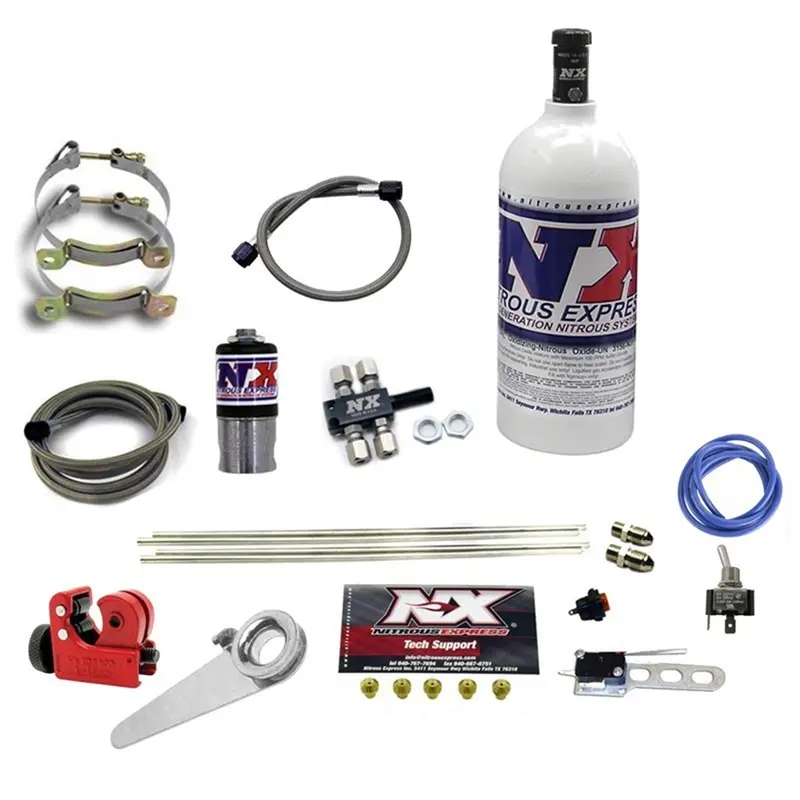 Nitrous Express 62000-1.0P Motorcycle Dry Nitrous System – 4-Cylinder, 1-Lb Bottle 1