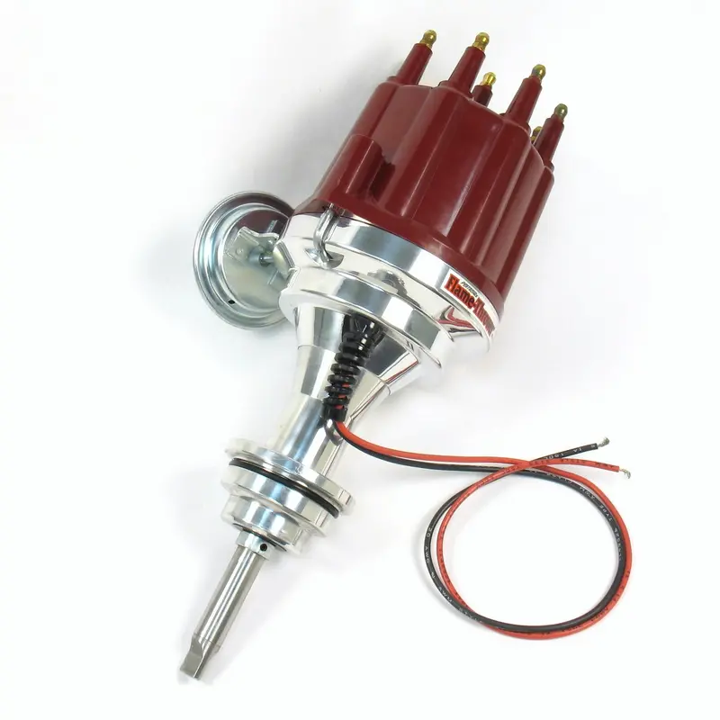 Pertronix Flame-Thrower Billet Distributor – For Mopar 383–400 Cid Engines, Red Cap, Male Terminal 1
