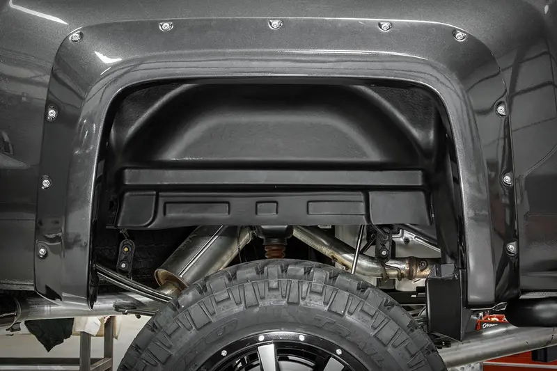 Rough Country 4214 Rear Wheel Well Liners – Custom-Fit Splash Guards For 2014–2018 Silverado/Sierra 1500 1