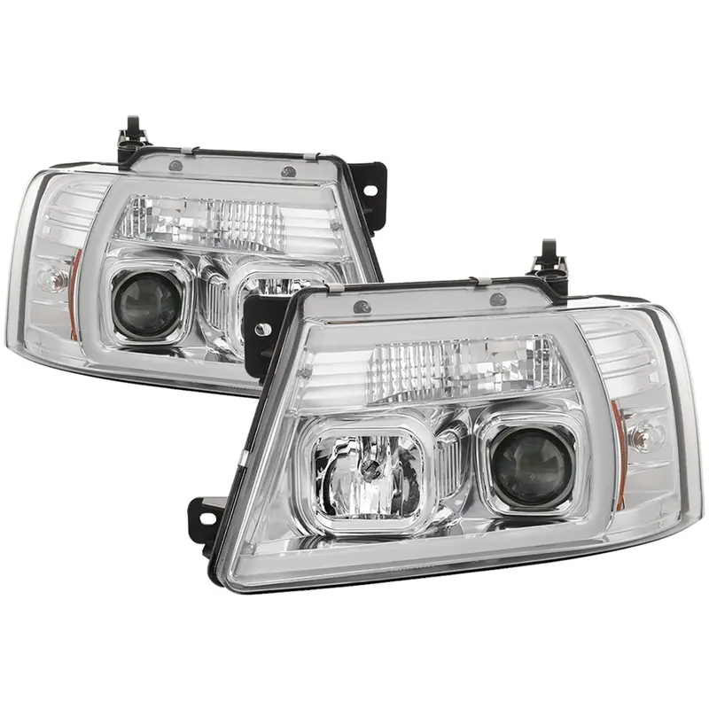 Spyder Auto 5084637 Chrome Projector Headlights With Integrated Light Bar 1