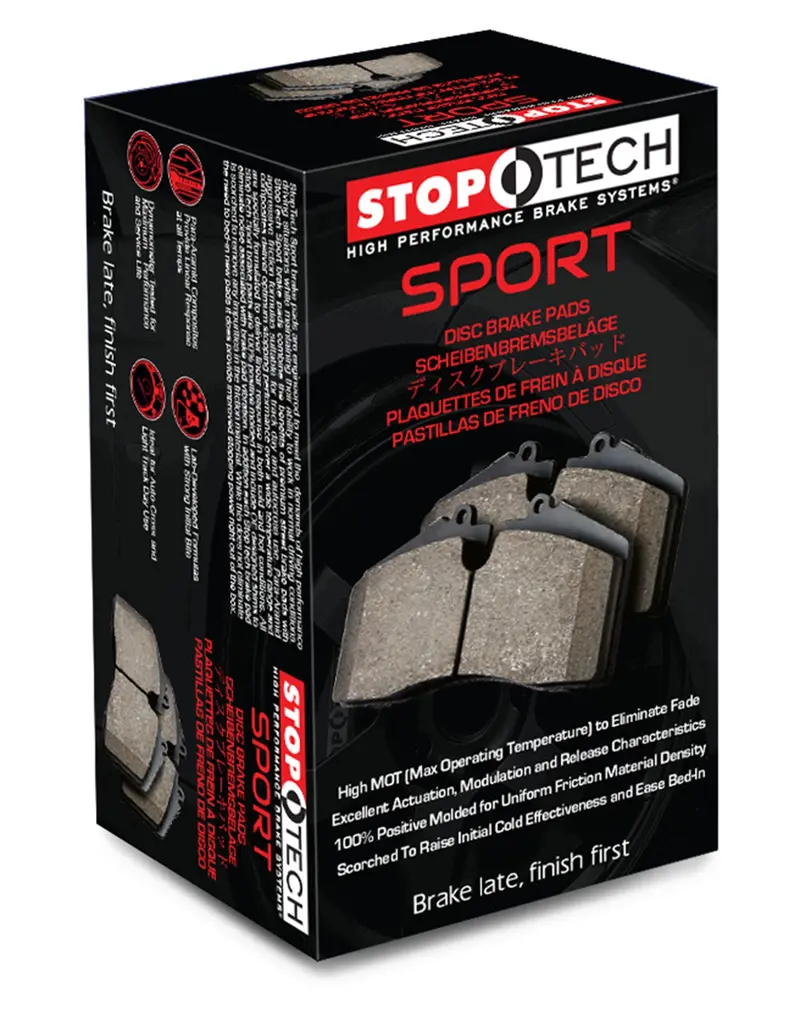 Stoptech 309.09141 Sport Brake Pad Set – Includes Shims And Mounting Hardware 1
