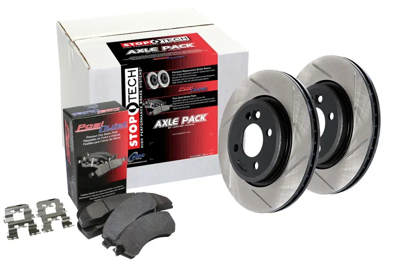 Stoptech 934.38017 Stoptech Street Axle Pack Slotted Front/Rear Wheel Brake Kit 1