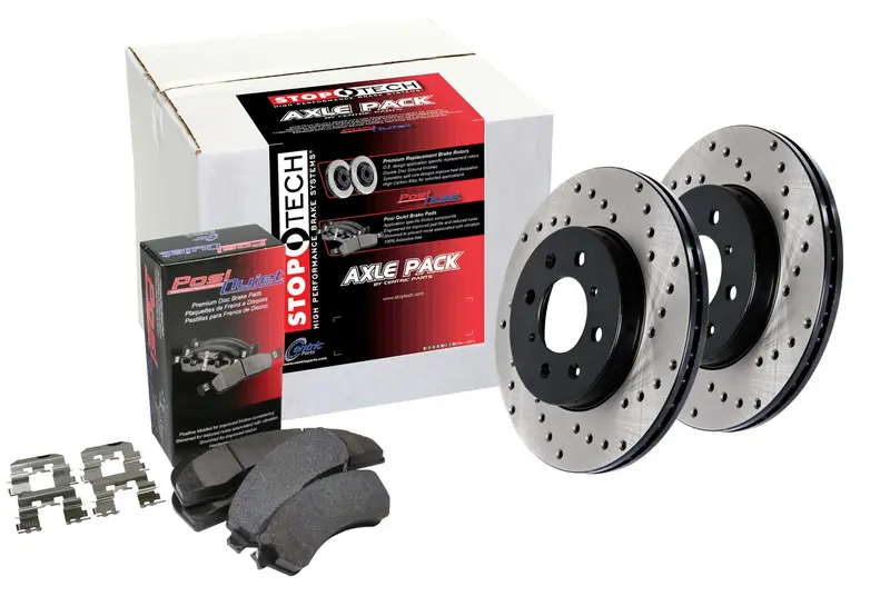 Stoptech 939.02502 Drilled Rear Brake Kit – Street Performance Axle Pack 1