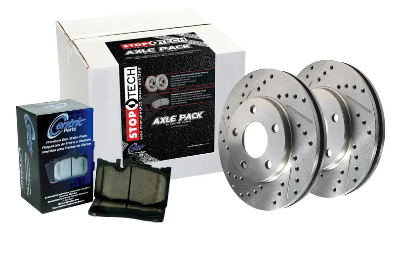 Stoptech Sport 4-Wheel Brake Kit – Drilled & Slotted Rotors With Pre-Installed Brake Lines 1