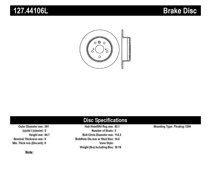 Stoptech Sport Rear Left Slotted/Drilled Brake Rotor – 127.44106L 1